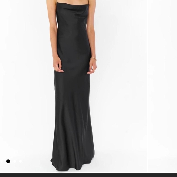 Show Me Your MuMu Black Spaghetti Strap Backless Gown - Picture 2 of 11